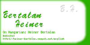 bertalan heiner business card